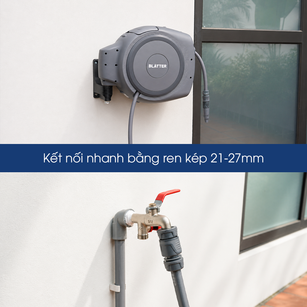 Bộ vòi tưới cây dây rút tự động 30 mét Blatter Pro 26030P 5 Bộ vòi tưới cây dây rút tự động 30 mét Blatter Pro 26030P - Ảnh 5